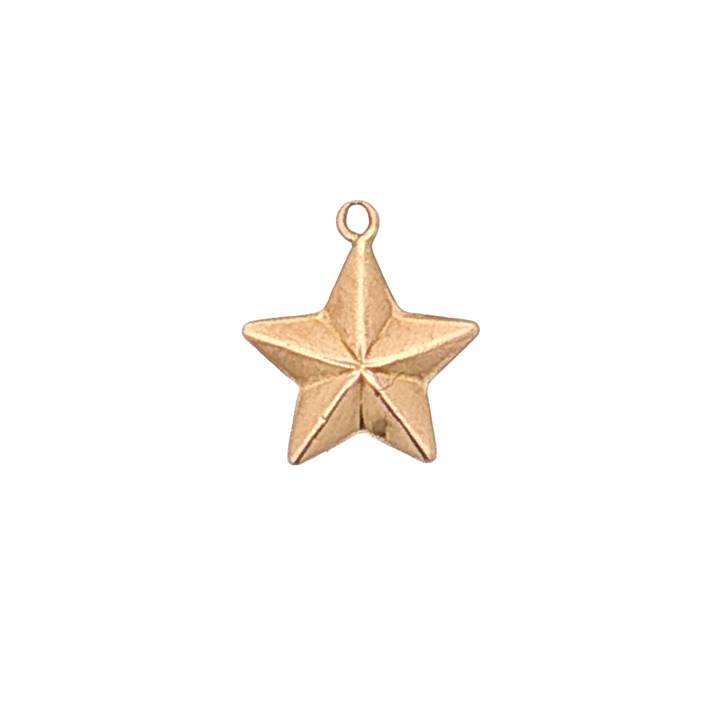 Puffy Star Charm 14k Yellow Gold