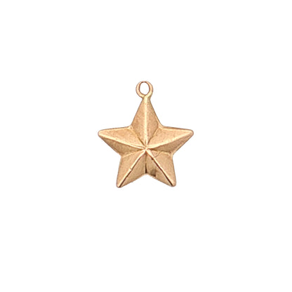 Puffy Star Charm 14k Yellow Gold