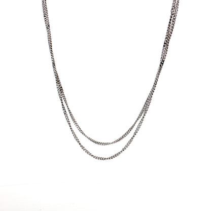 Alfieri St John Double Chain Necklace 18k White Gold
