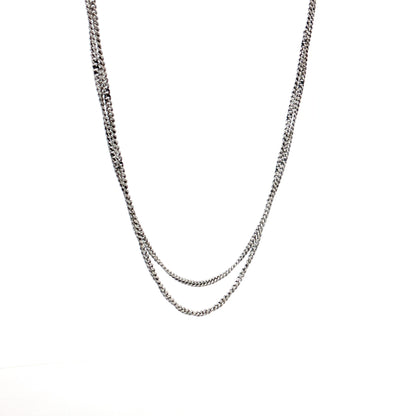 Alfieri St John Double Chain Necklace 18k White Gold