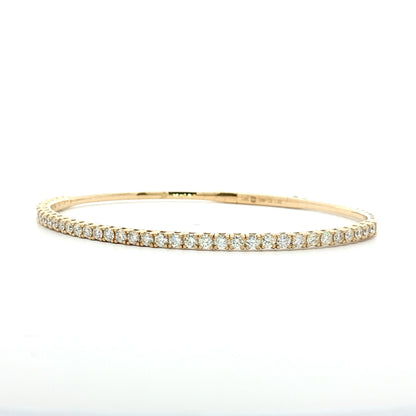 1.42 Diamond Bangle Bracelet 14k Yellow Gold