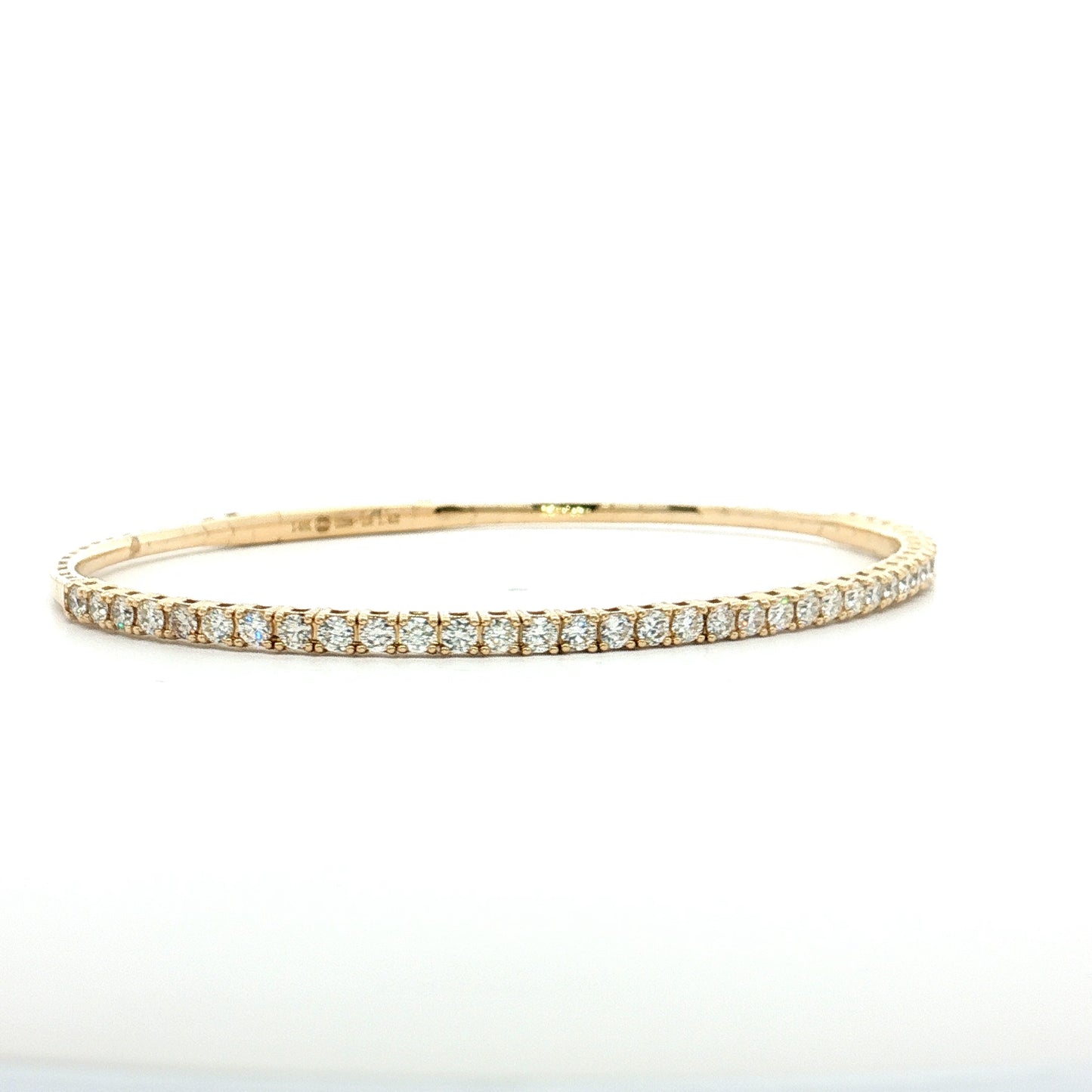 1.42 Diamond Bangle Bracelet 14k Yellow Gold