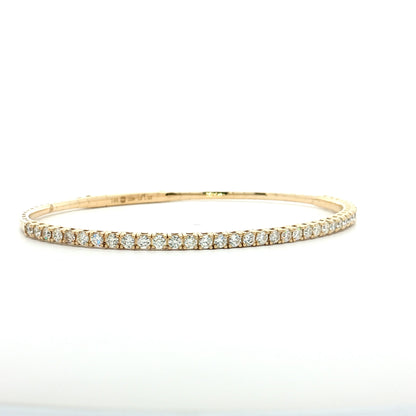 1.42 Diamond Bangle Bracelet 14k Yellow Gold