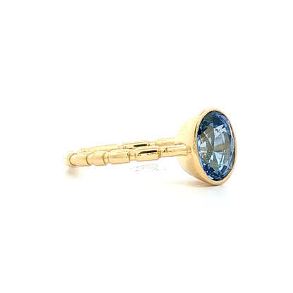 1.81 Oval Blue Sapphire Engagement Ring 18k Yellow Gold