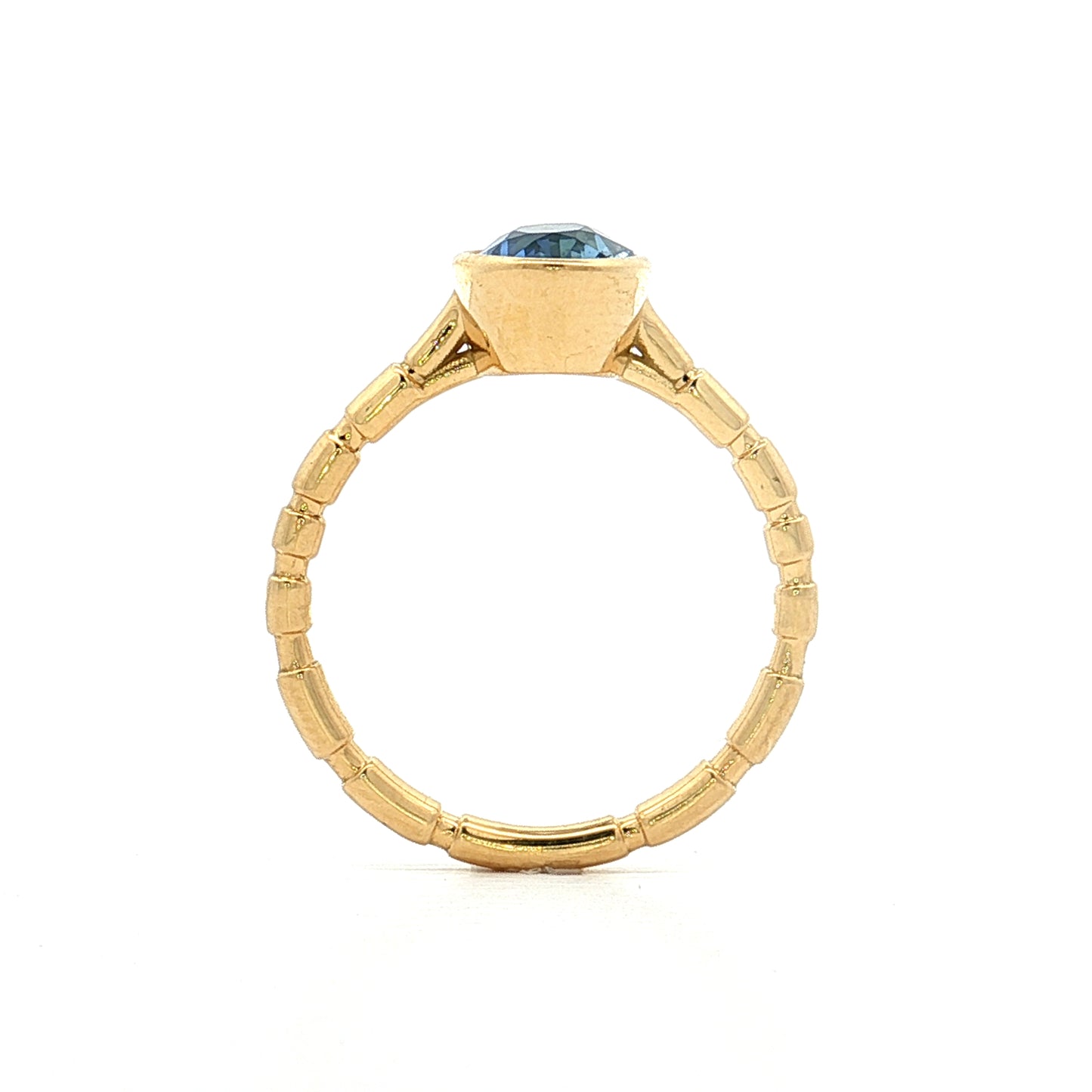 1.81 Oval Blue Sapphire Engagement Ring 18k Yellow Gold