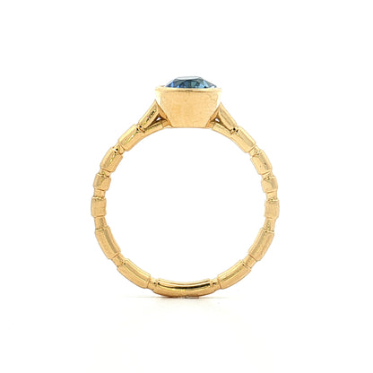 1.81 Oval Blue Sapphire Engagement Ring 18k Yellow Gold