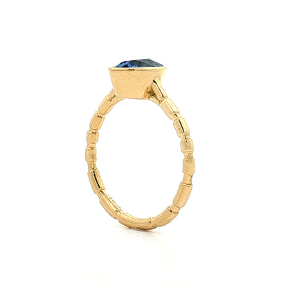 1.81 Oval Blue Sapphire Engagement Ring 18k Yellow Gold