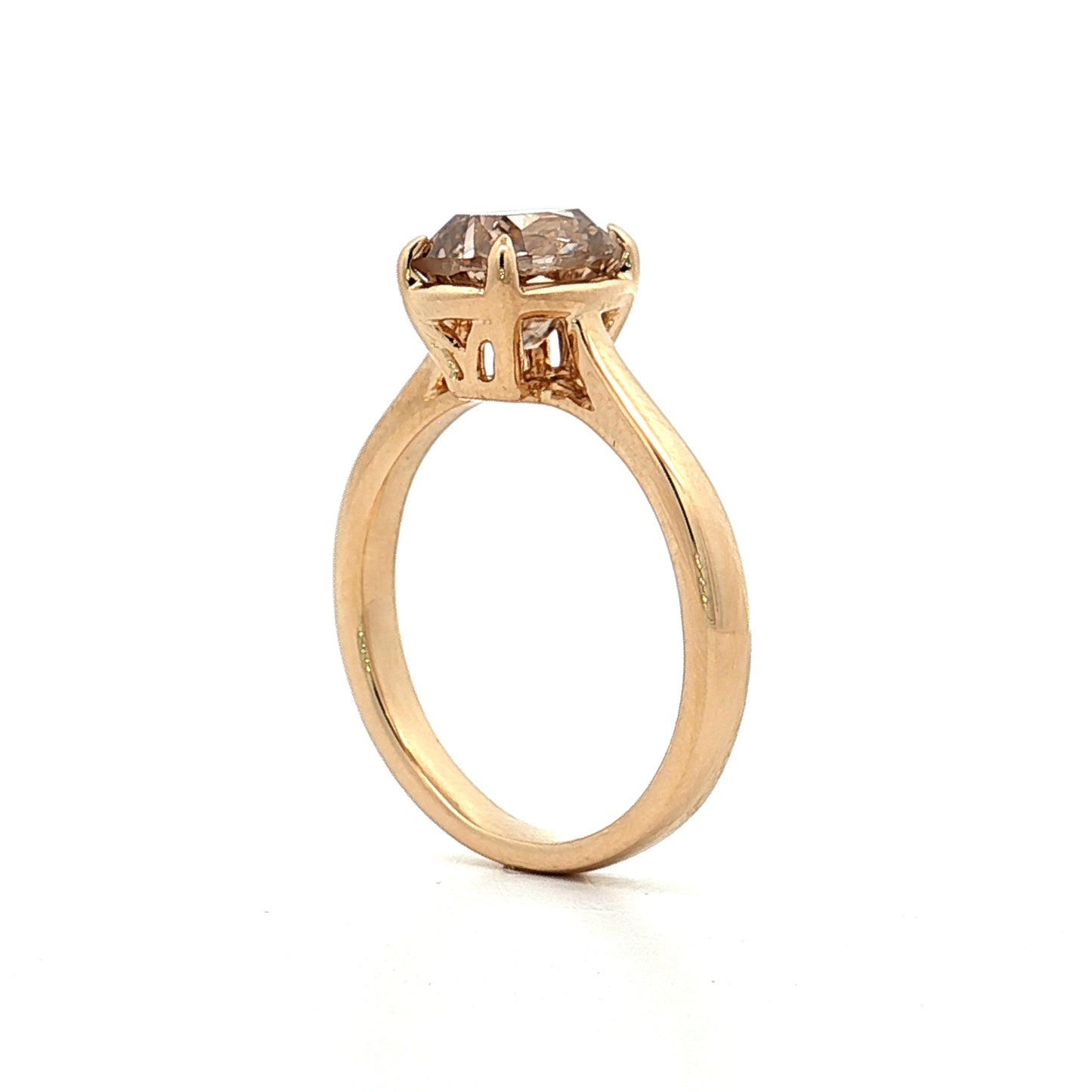 2.03 Fancy Brown Diamond Solitaire Engagement Ring 14k