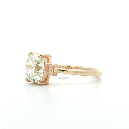 1.41 Old Mine Cushion Diamond Engagement Ring 14k