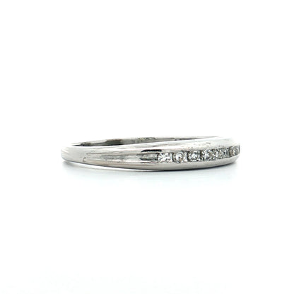 .11 Vintage Diamond Wedding Band 14k White Gold