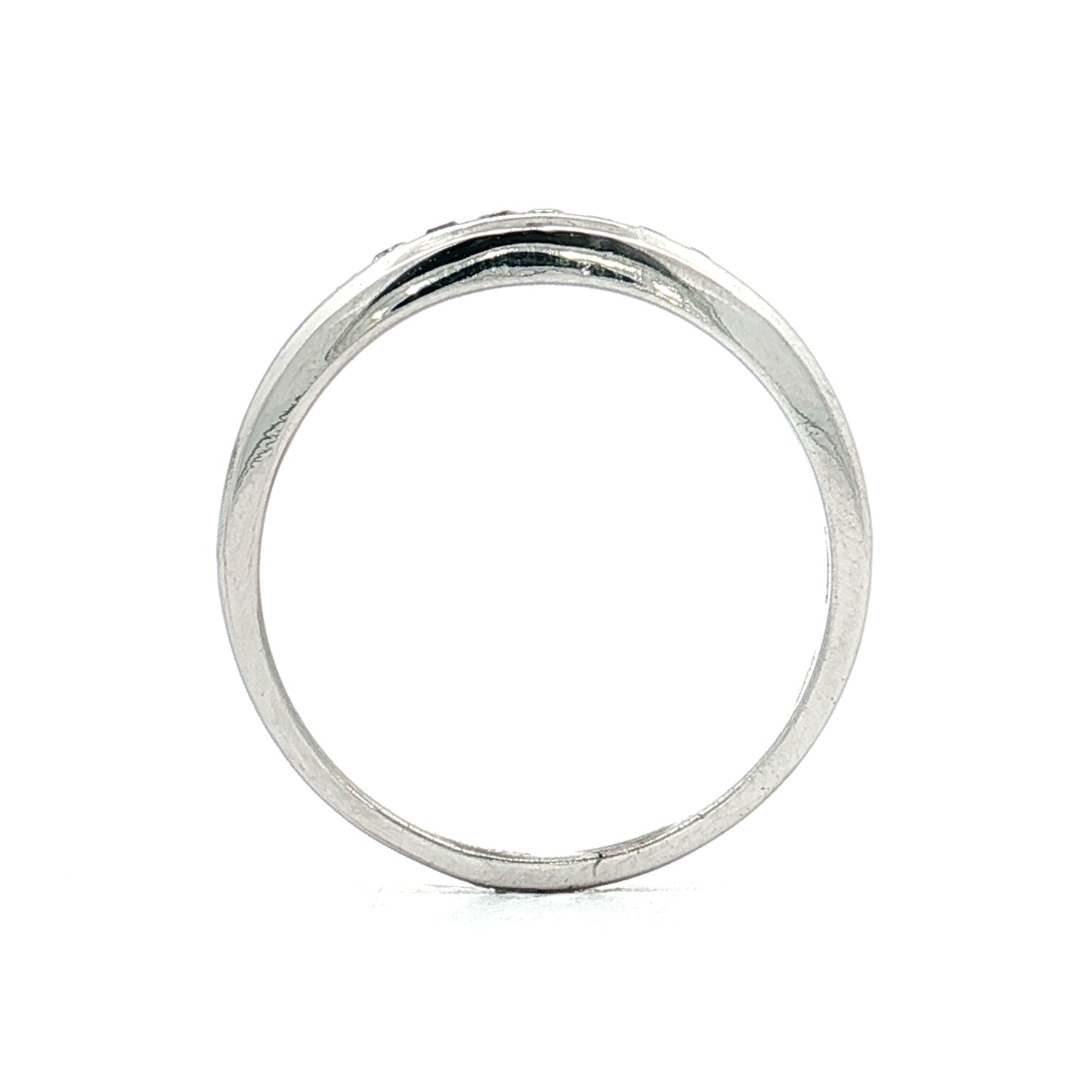 .11 Vintage Diamond Wedding Band 14k White Gold
