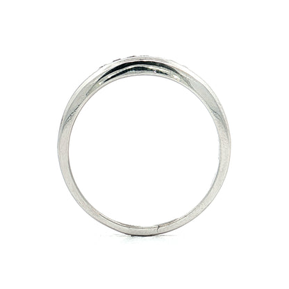 .11 Vintage Diamond Wedding Band 14k White Gold