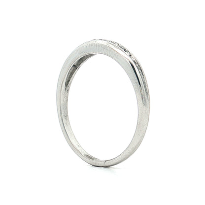 .11 Vintage Diamond Wedding Band 14k White Gold