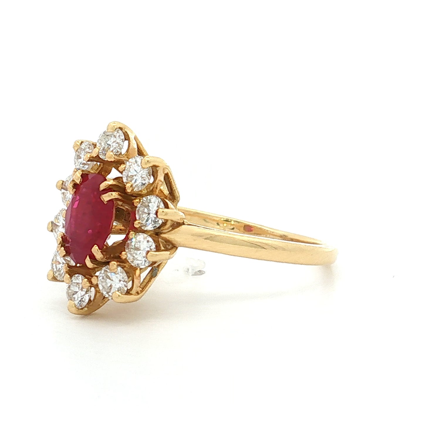 .77 GIA Burma Ruby & Diamond Halo Cocktail Ring 18k