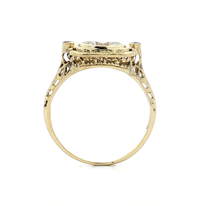 1.00 Art Nouveau Diamond Engagement Ring 14k