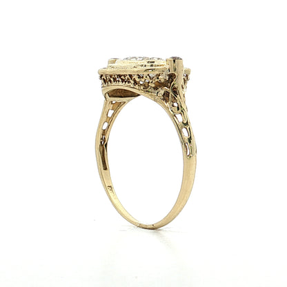 1.00 Art Nouveau Diamond Engagement Ring 14k