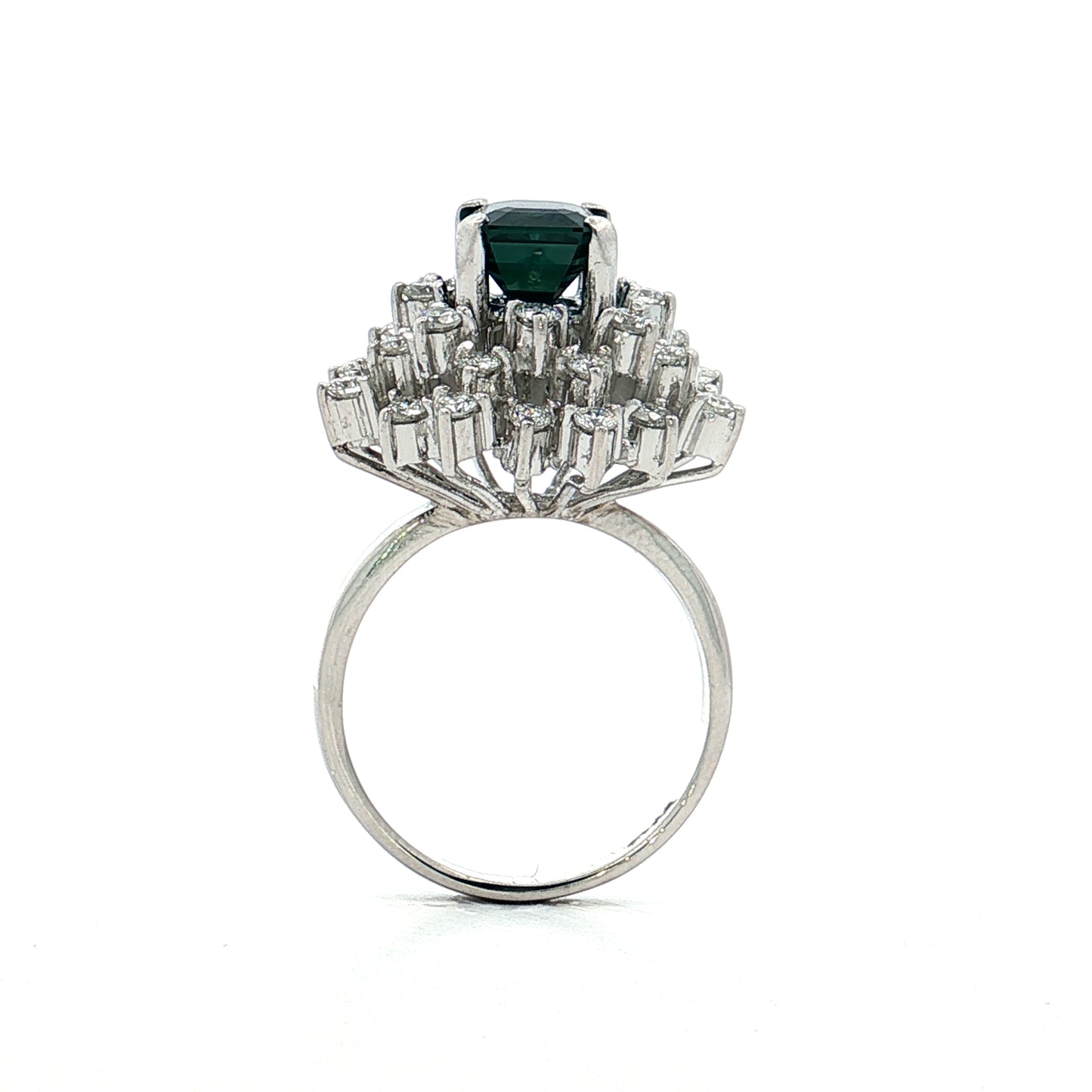 2.53 Blue Sapphire & Diamond Cocktail Ring 10k White Gold