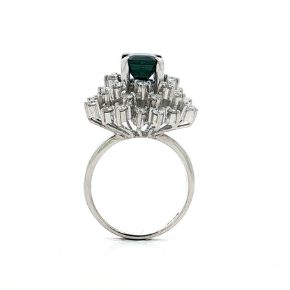 2.53 Blue Sapphire & Diamond Cocktail Ring 10k White Gold