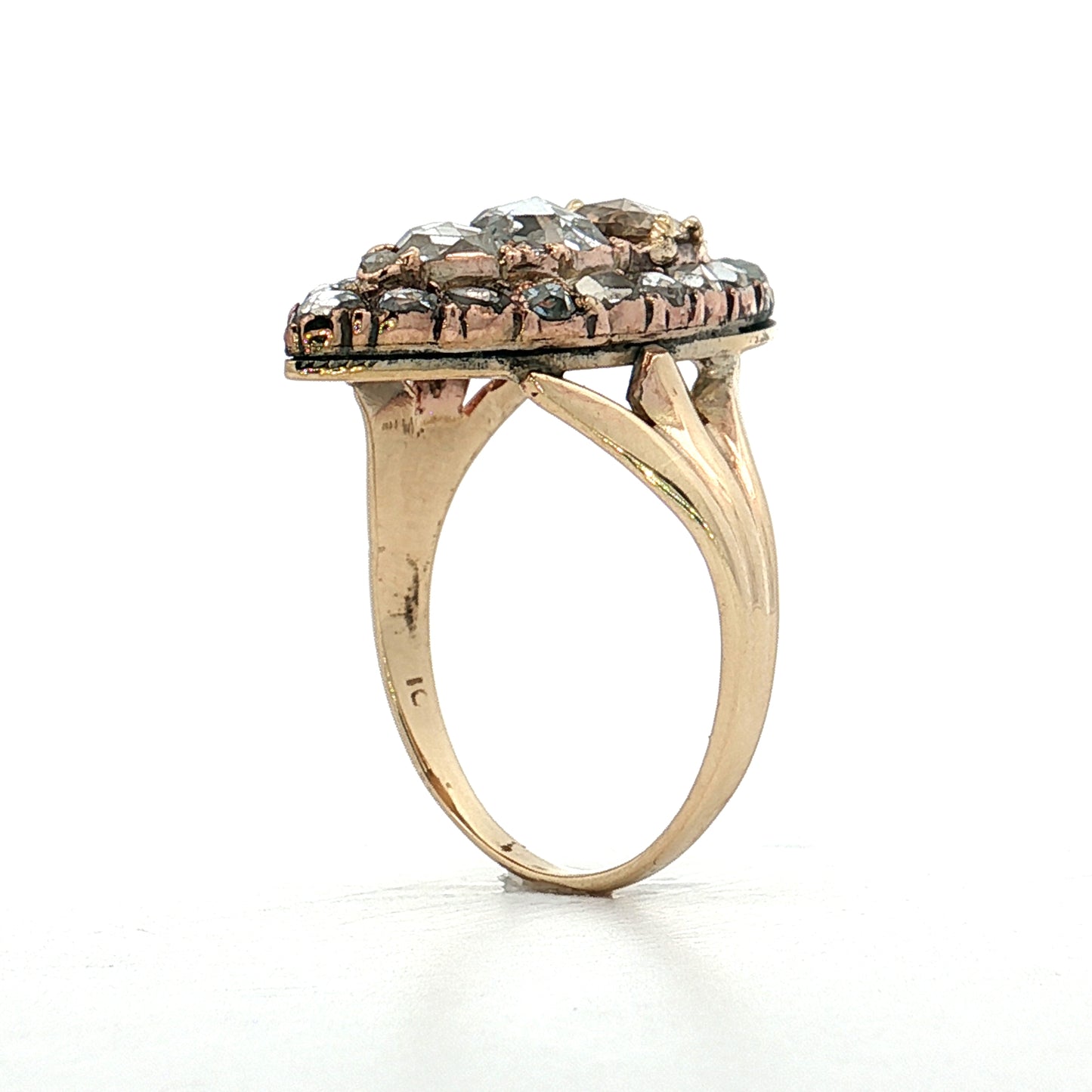 1.15 Victorian Grey Diamond Navette Ring 10k