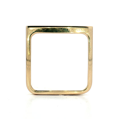 Black Onyx Triangle Cocktail Ring 14k Yellow Gold