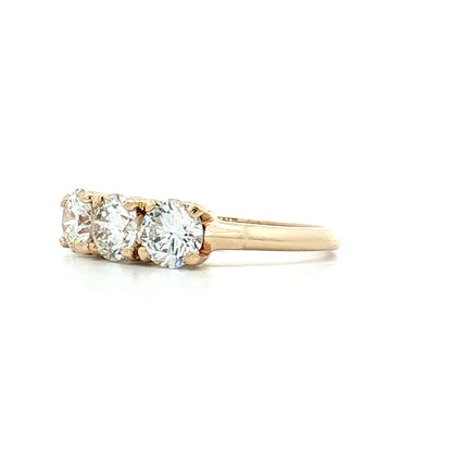 .47 Three Stone Diamond Engagement Ring 10k Yellow Gold