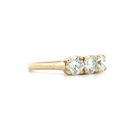 .47 Three Stone Diamond Engagement Ring 10k Yellow Gold
