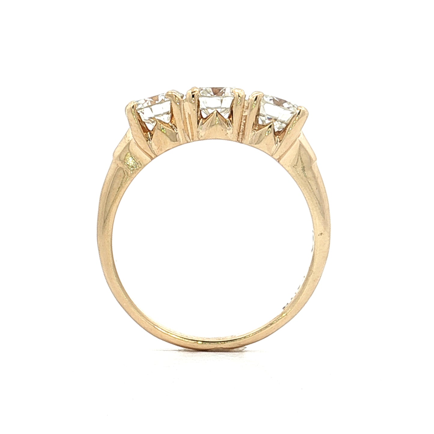 .47 Three Stone Diamond Engagement Ring 10k Yellow Gold