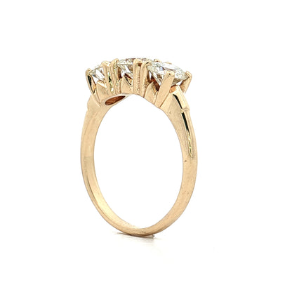 .47 Three Stone Diamond Engagement Ring 10k Yellow Gold