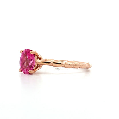 1.25 Oval Pink Sapphire Solitaire Ring 18k Rose Gold