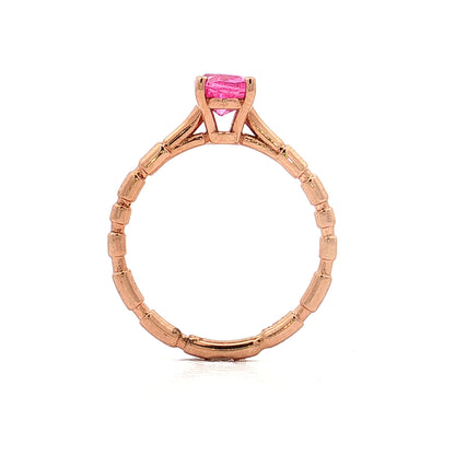 1.25 Oval Pink Sapphire Solitaire Ring 18k Rose Gold