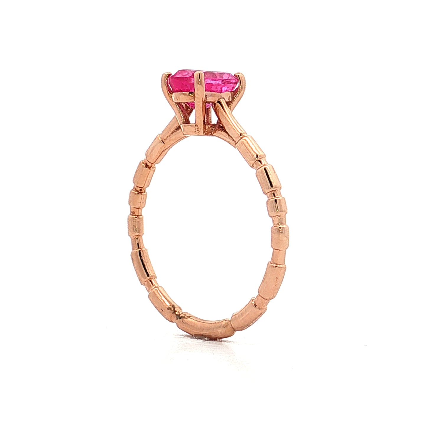 1.25 Oval Pink Sapphire Solitaire Ring 18k Rose Gold