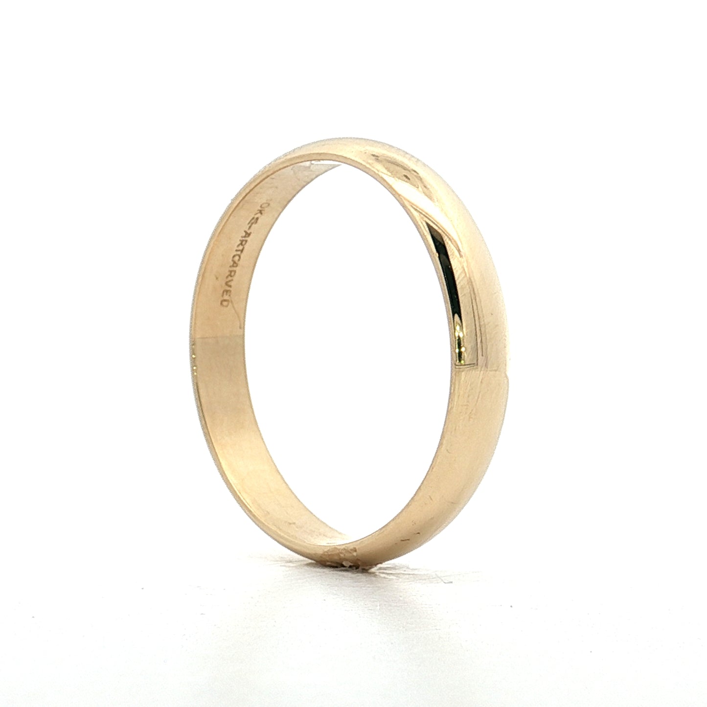 Men's Half Round Wedding Band 10k Yellow Gold