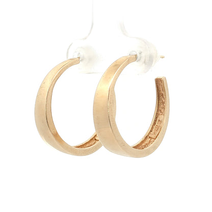 Tapered Hoop Earrings 14k Yellow Gold
