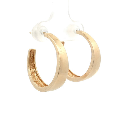 Tapered Hoop Earrings 14k Yellow Gold