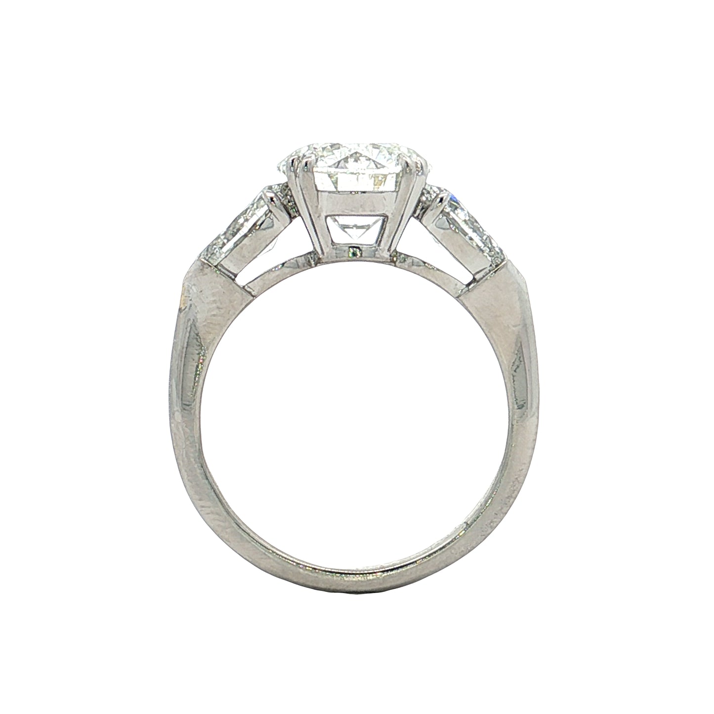 2.39 Three Stone Diamond Engagement Ring Platinum