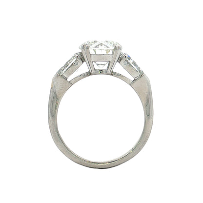 2.39 Three Stone Diamond Engagement Ring Platinum