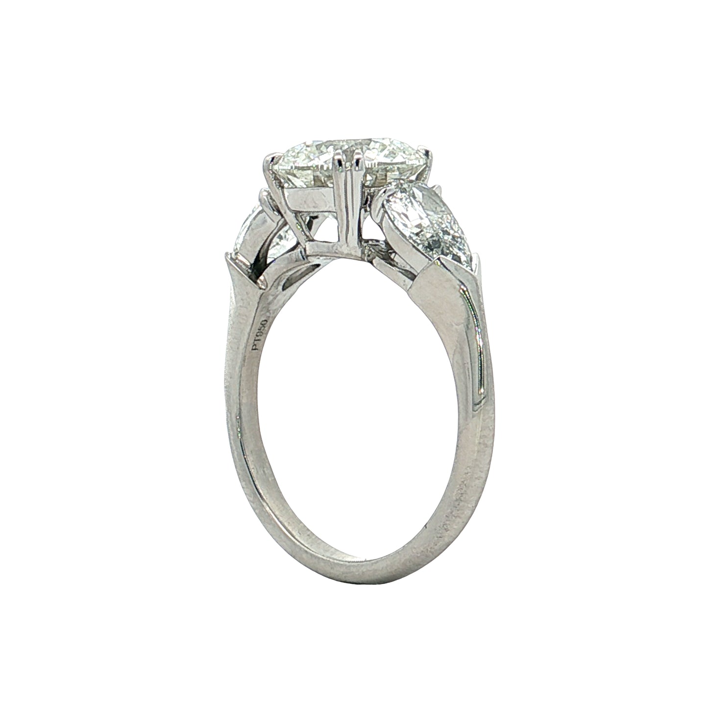 2.39 Three Stone Diamond Engagement Ring Platinum