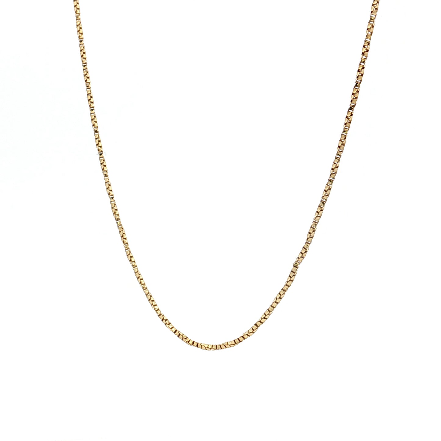 16.75" Twisted Box Chain Necklace 14k Yellow Gold