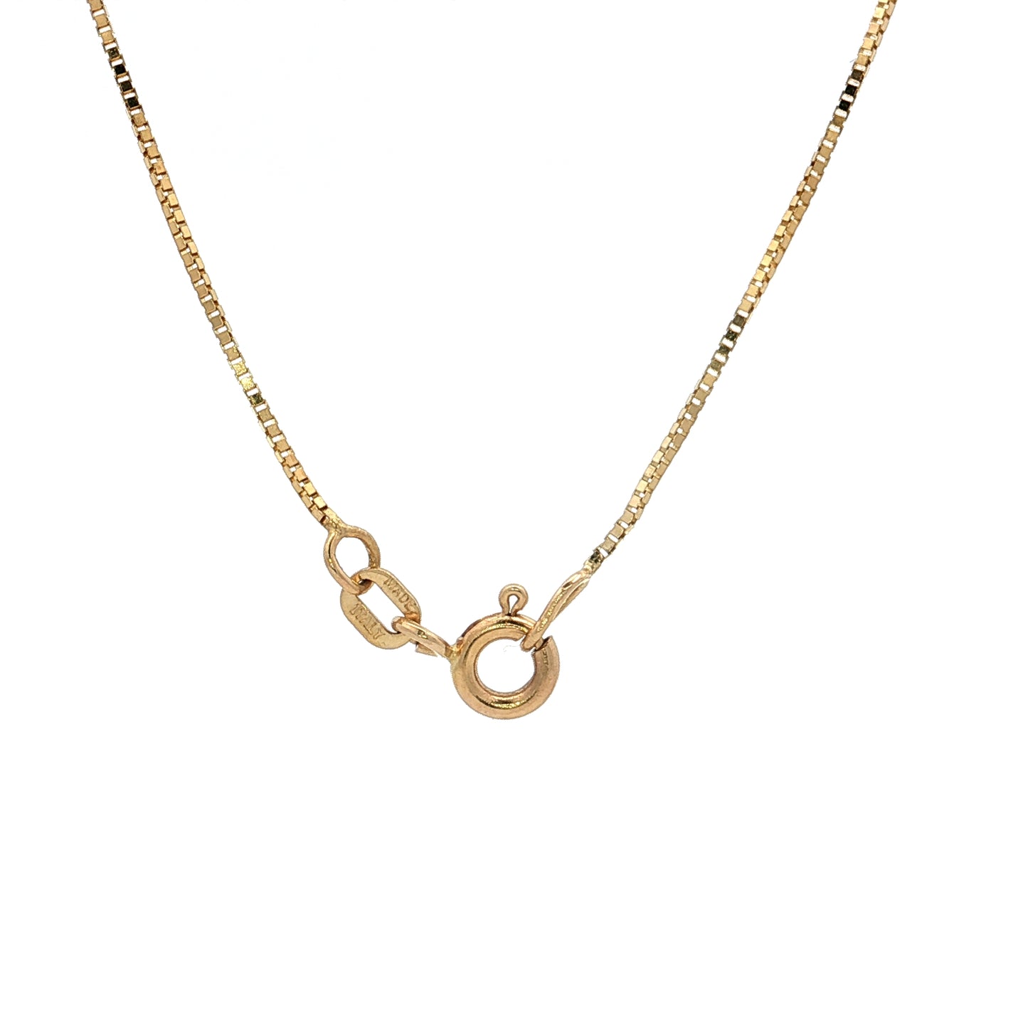 18" Thin Box Chain Necklace 14k Yellow Gold