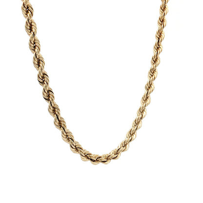 20" Rope Chain Necklace 14k Yellow Gold