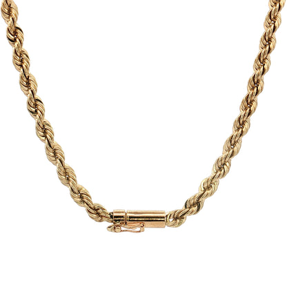 20" Rope Chain Necklace 14k Yellow Gold