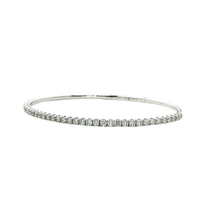 1.57 Flexible Diamond Bangle Bracelet 14k White Gold