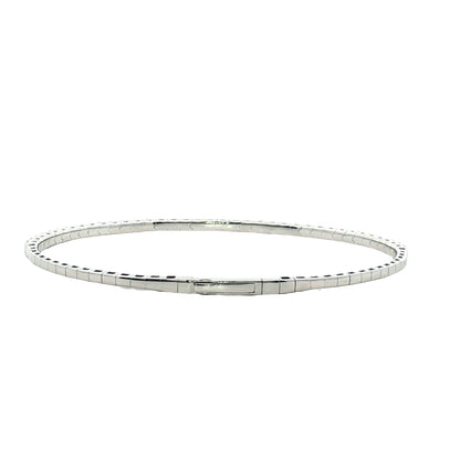 1.57 Flexible Diamond Bangle Bracelet 14k White Gold