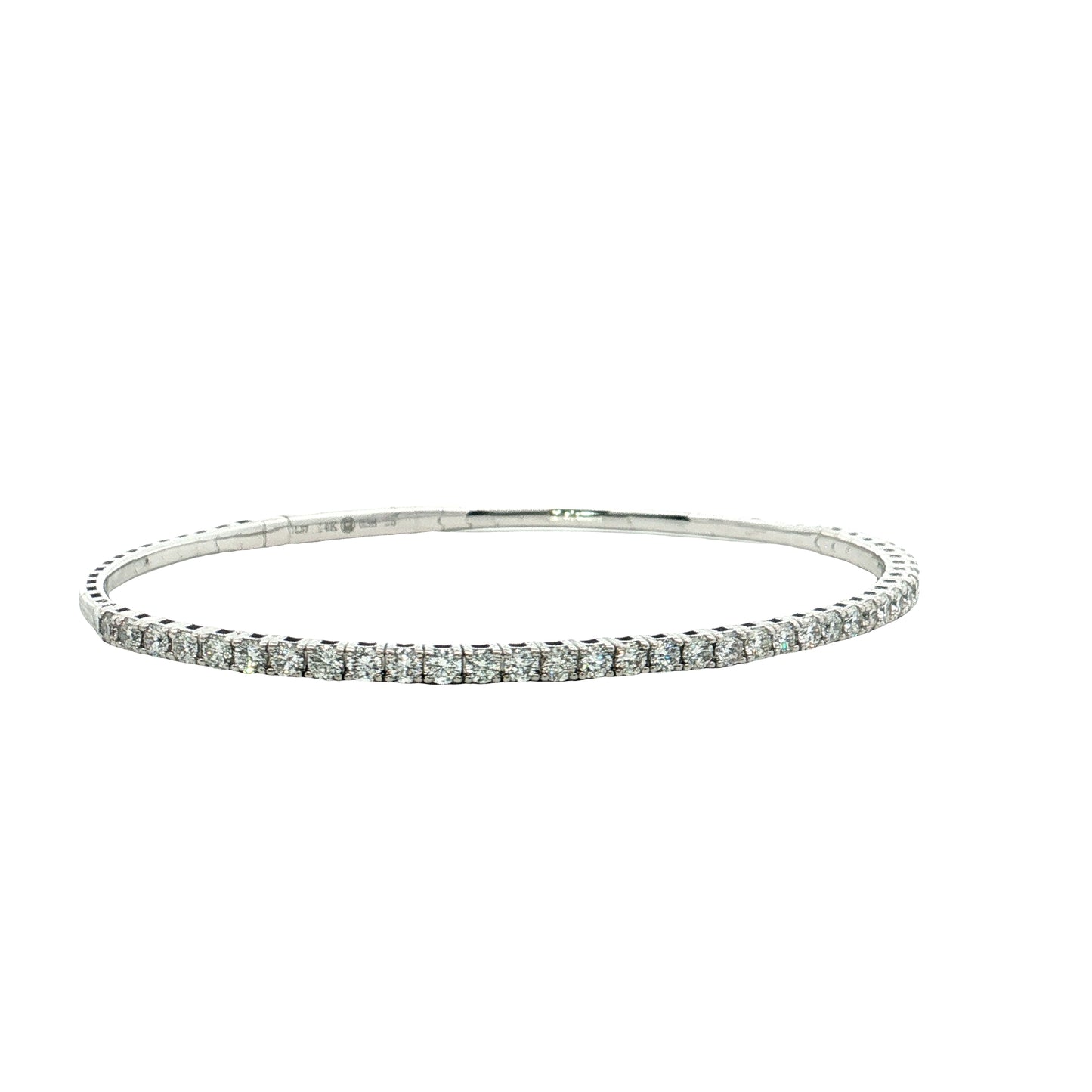 1.57 Flexible Diamond Bangle Bracelet 14k White Gold