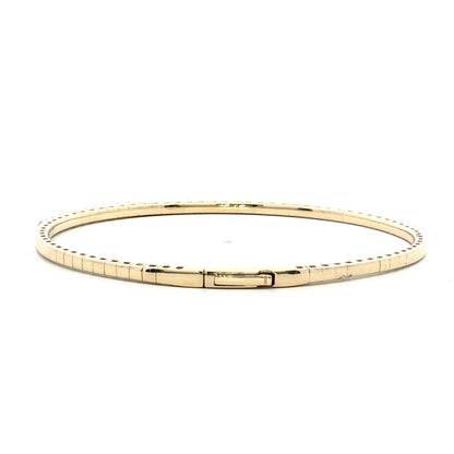 1.30 Ruby & Diamond Bangle Bracelet 14k Yellow Gold