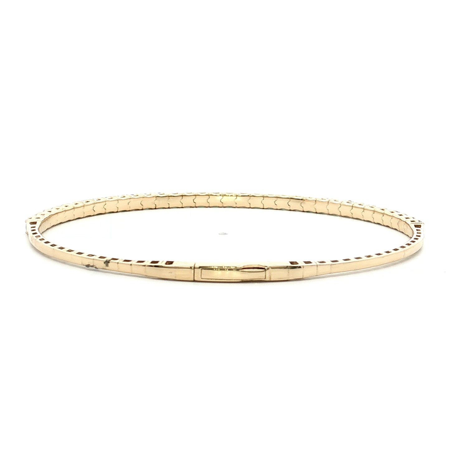 Emerald & Diamond Bangle Bracelet 14k Yellow Gold