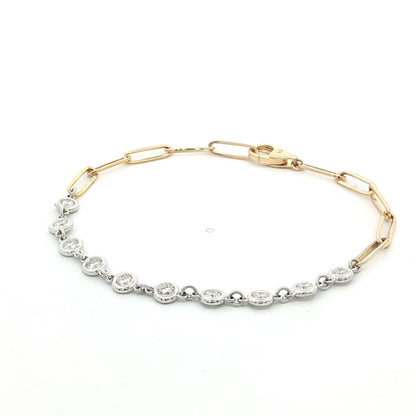 .72 Diamond Half & Half Bracelet Two-Tone 14k