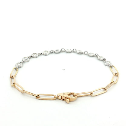 .72 Diamond Half & Half Bracelet Two-Tone 14k
