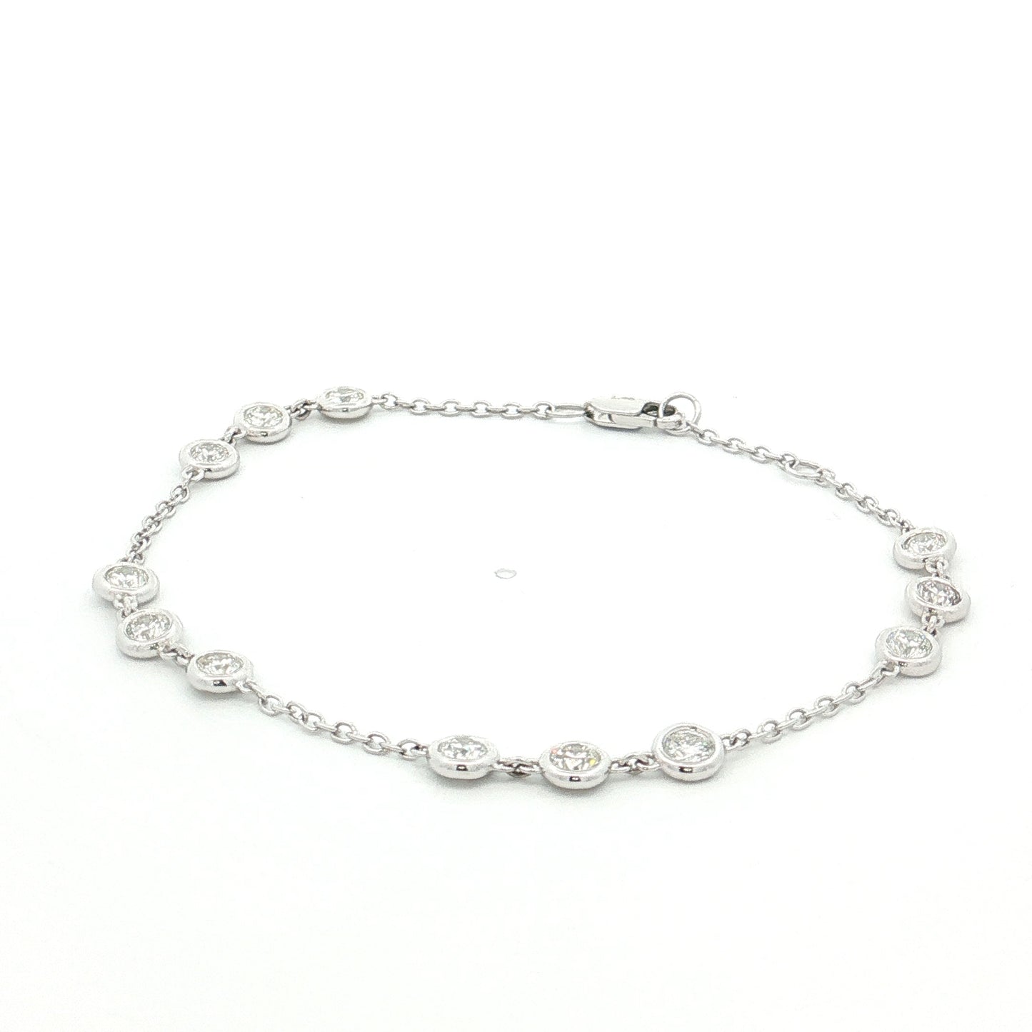 1.46 Diamond By The Yard Bracelet 14k White Gold