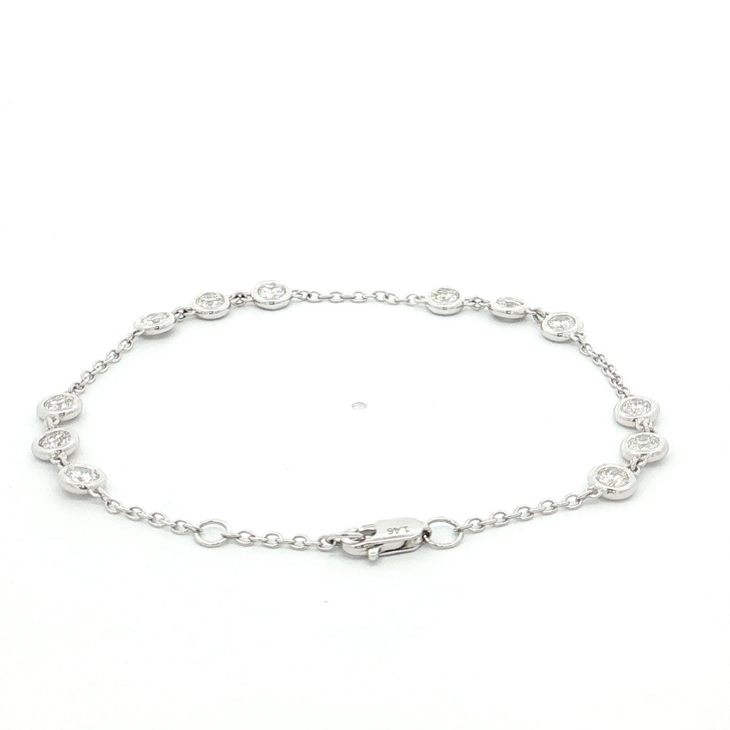 1.46 Diamond By The Yard Bracelet 14k White Gold